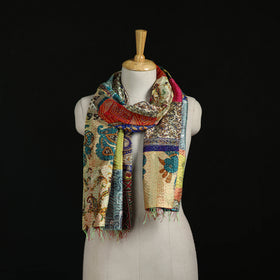 Bengal Kantha Handwork Patchwork Reversible Silk Stole 78