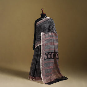 Bagh Hand Block Print Natural Dyed Kota Doria Cotton Saree 35