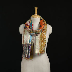 Bengal Kantha Handwork Patchwork Reversible Silk Stole 80