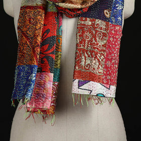 Bengal Kantha Handwork Patchwork Reversible Silk Stole 81