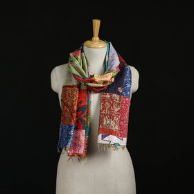 Bengal Kantha Handwork Patchwork Reversible Silk Stole 81
