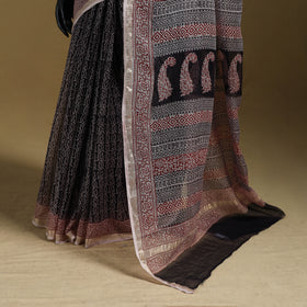 Bagh Hand Block Print Natural Dyed Kota Doria Cotton Saree 35