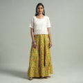 Sanganeri Block Printed Tiered Cotton Long Skirt
