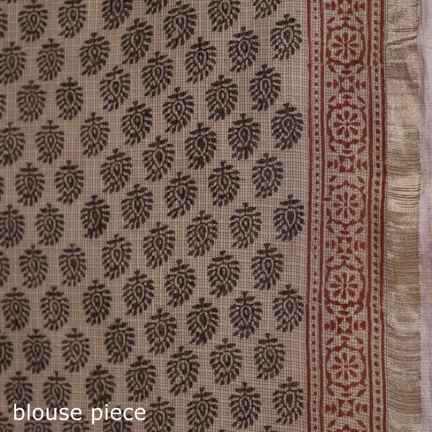 Bagh Hand Block Print Natural Dyed Kota Doria Cotton Saree 35