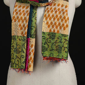 Bengal Kantha Handwork Patchwork Reversible Silk Stole 83