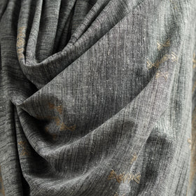 Grey - Kutch Handspun Handwoven Merino Wool x Katia Silk Chomuk Buta Shawl 08