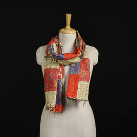 Bengal Kantha Handwork Patchwork Reversible Silk Stole 84