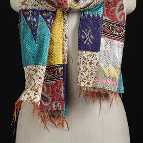 Bengal Kantha Handwork Patchwork Reversible Silk Stole 85