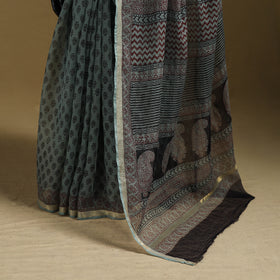 Bagh Hand Block Print Natural Dyed Kota Doria Cotton Saree 36