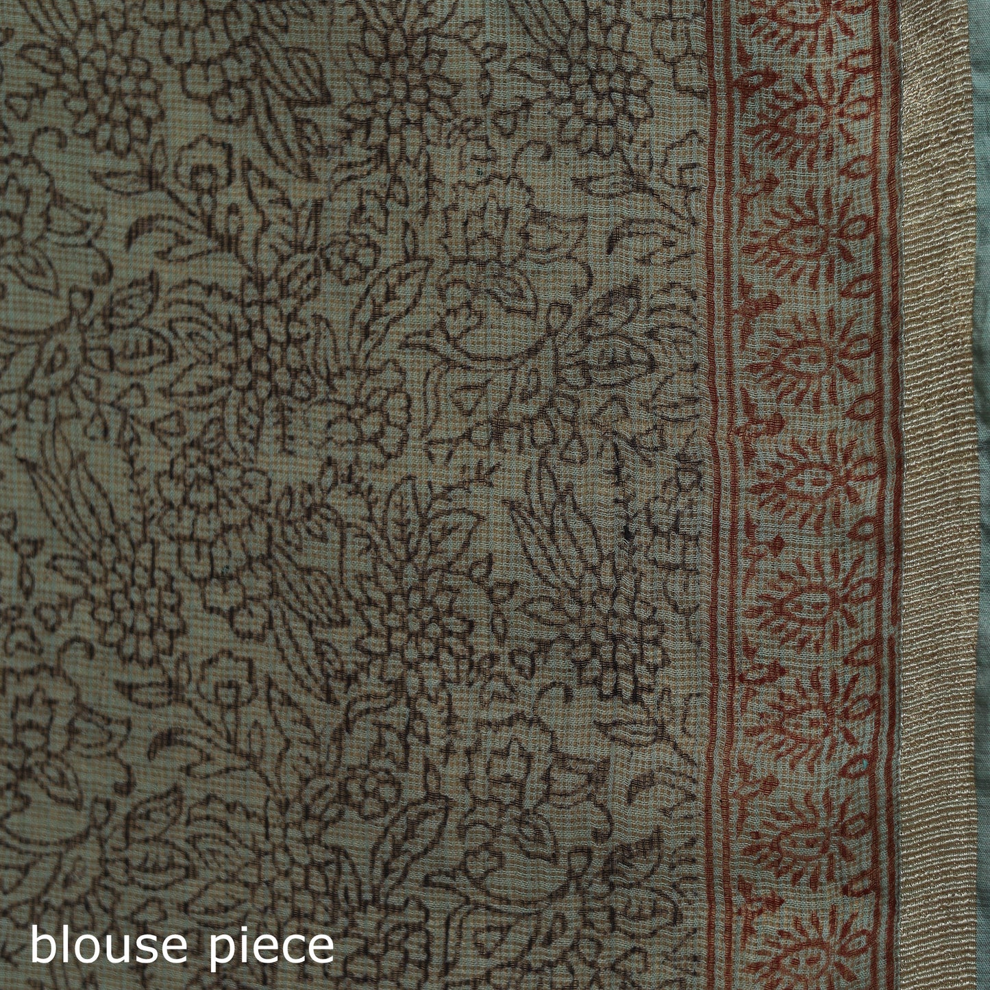 Bagh Hand Block Print Natural Dyed Kota Doria Cotton Saree 36