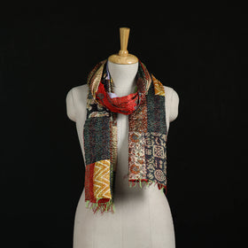 Bengal Kantha Handwork Patchwork Reversible Silk Stole 87