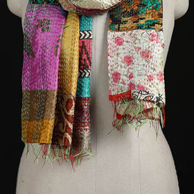 Bengal Kantha Handwork Patchwork Reversible Silk Stole 88