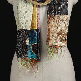 Bengal Kantha Handwork Patchwork Reversible Silk Stole 90
