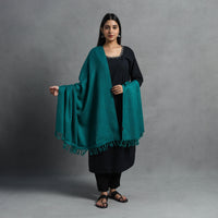 Green - Kumaun Handwoven Pure Merino Wool Shawl for Women 23