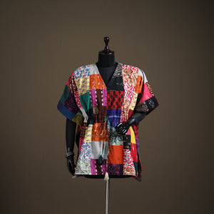 Patchwork cotton short kaftan