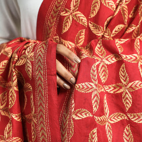 kantha embroidery silk dupatta