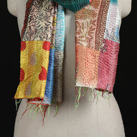 Bengal Kantha Handwork Patchwork Reversible Silk Stole 92