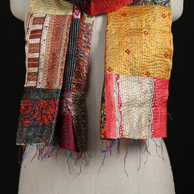 Bengal Kantha Handwork Patchwork Reversible Silk Stole 93