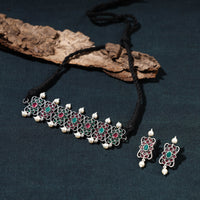 oxidised choker necklace set