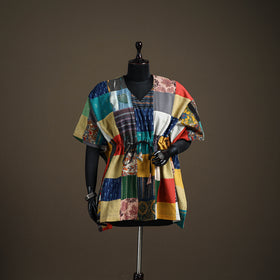Patchwork cotton short kaftan