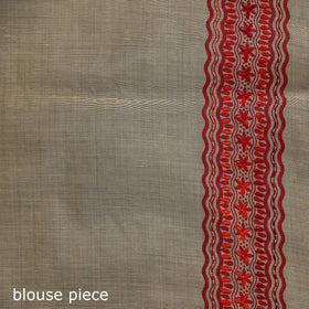 Beige - Bengal Kantha Hand Embroidery Silk Cotton Chapa Work Saree 41