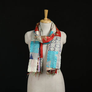 Bengal Kantha Handwork Patchwork Reversible Silk Stole 96
