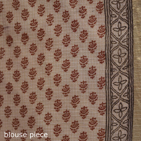 Bagh Hand Block Print Natural Dyed Kota Doria Cotton Saree 38