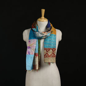 Bengal Kantha Handwork Patchwork Reversible Silk Stole 97