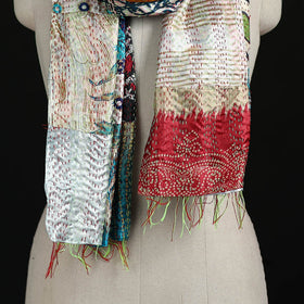 Bengal Kantha Handwork Patchwork Reversible Silk Stole 98