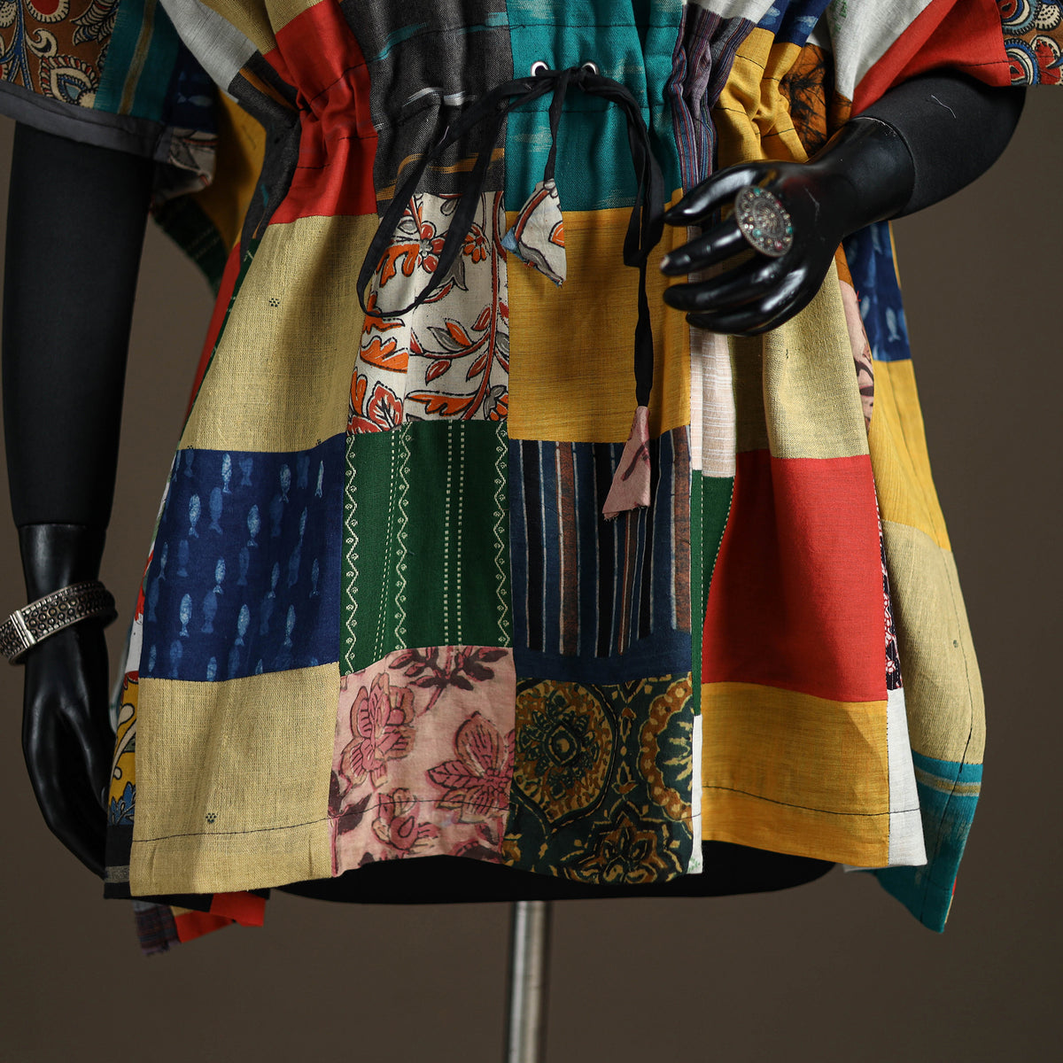 Patchwork cotton short kaftan