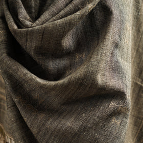 Brown - Kutch Handspun Handwoven Merino Wool x Katia Silk Chomuk Buta Shawl 02