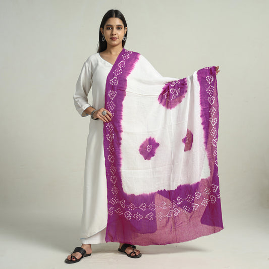 Purple - Kutch Bandhani Tie-Dye Cotton Dupatta 39