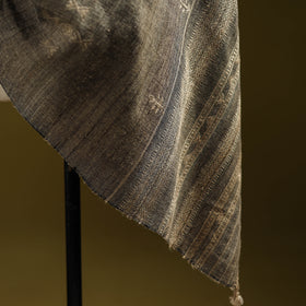 Brown - Kutch Handspun Handwoven Merino Wool x Katia Silk Chomuk Buta Shawl 02