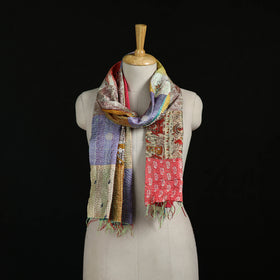 Bengal Kantha Handwork Patchwork Reversible Silk Stole 99