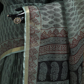 Bagh Hand Block Print Natural Dyed Kota Doria Cotton Saree 39