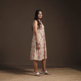 Sanganeri Floral Hand Block Print Cotton Flared Dress for Women 17
