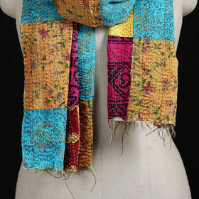 Bengal Kantha Handwork Patchwork Reversible Silk Stole 101