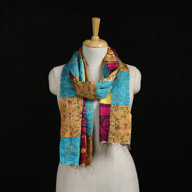 Bengal Kantha Handwork Patchwork Reversible Silk Stole 101