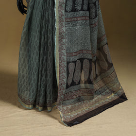 Bagh Hand Block Print Natural Dyed Kota Doria Cotton Saree 39