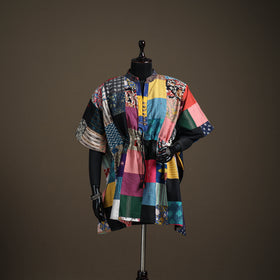 Patchwork cotton short kaftan