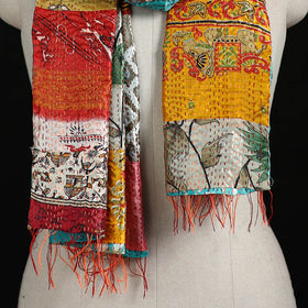 Bengal Kantha Handwork Patchwork Reversible Silk Stole 103