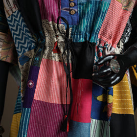 Patchwork cotton short kaftan