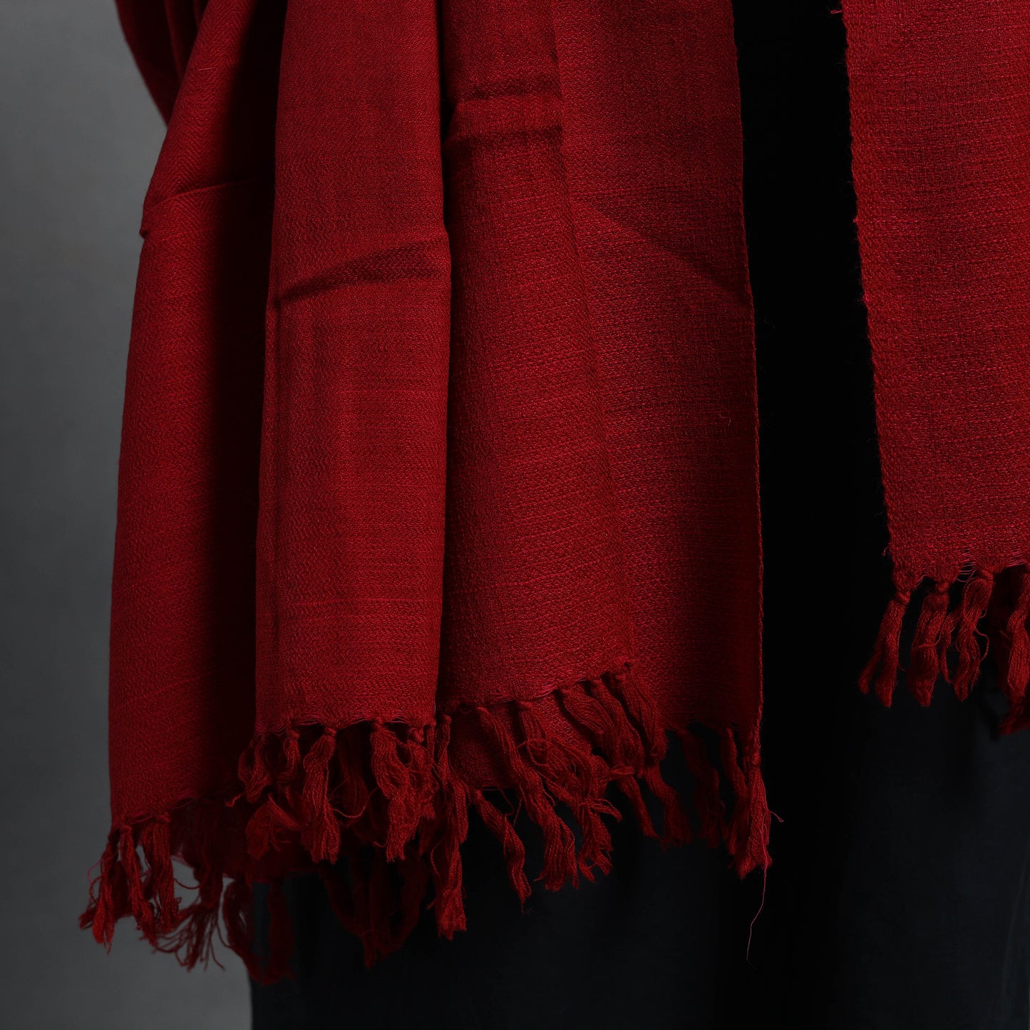 Red - Kumaun Handwoven Pure Merino Wool Shawl for Women 25