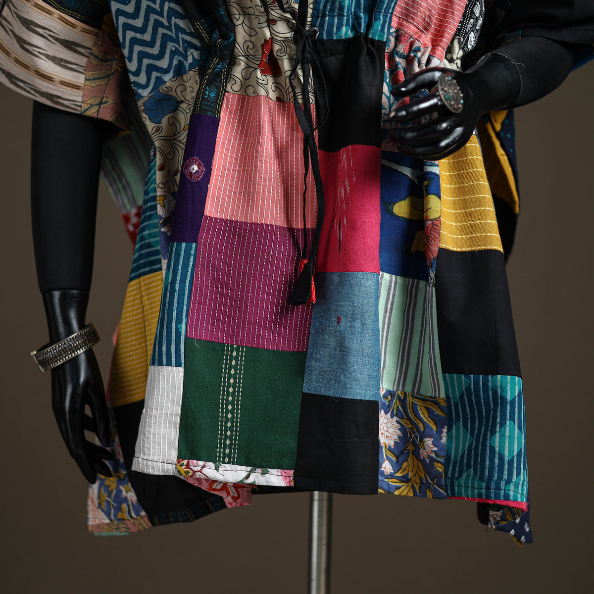 Patchwork cotton short kaftan