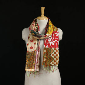 Bengal Kantha Handwork Patchwork Reversible Silk Stole 104