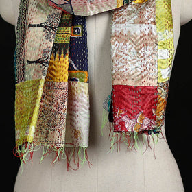 Bengal Kantha Handwork Patchwork Reversible Silk Stole 106