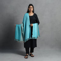 Blue - Kumaun Handwoven Pure Merino Wool Shawl for Women 26