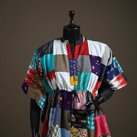 Patchwork cotton short kaftan