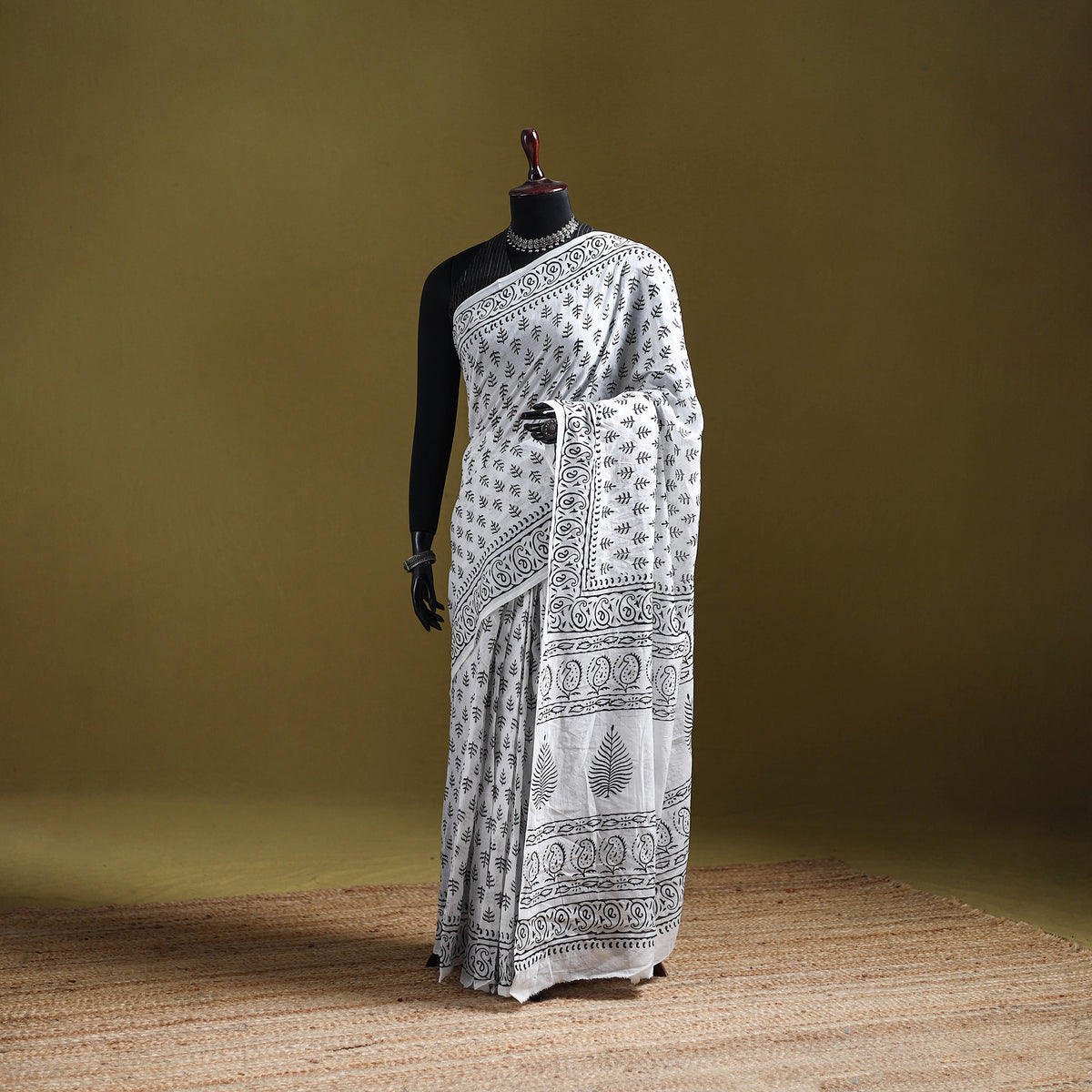 Sanganeri Hand Block Print Pure Mul Cotton Ready To Wear Saree  23