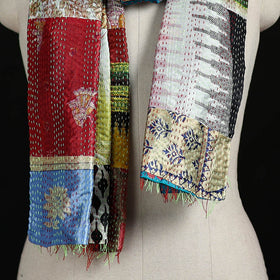 Bengal Kantha Handwork Patchwork Reversible Silk Stole 107